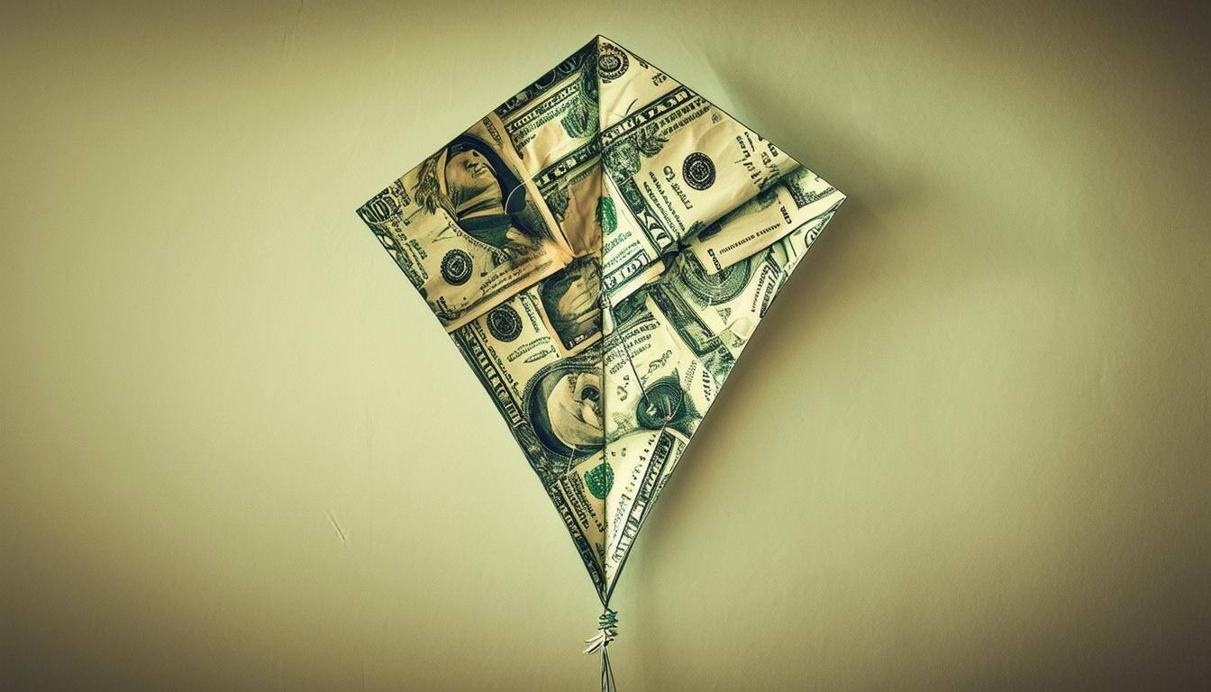 picture of kite made out of money